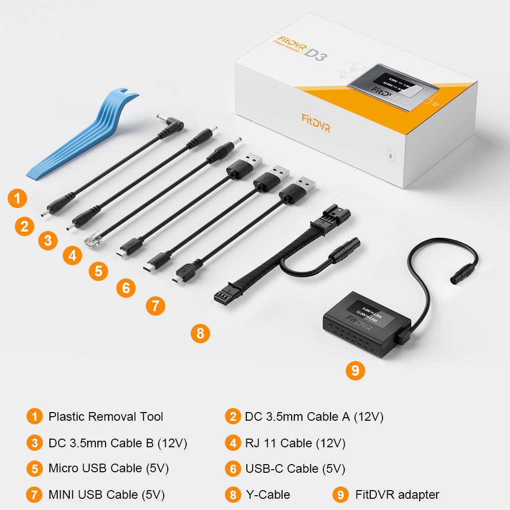 Dash Cam Power Adapter (4-Pin) for BMW and Mini models. D3-046