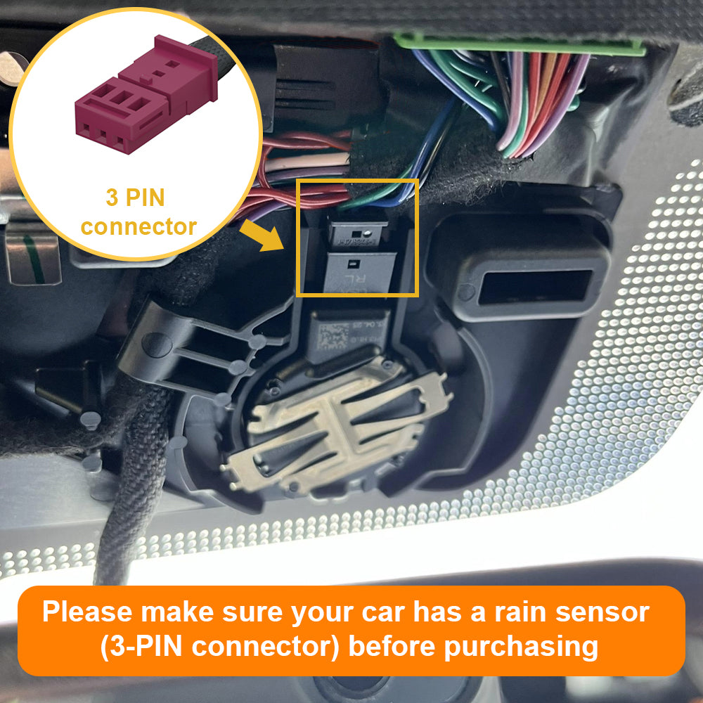 a picture showsFord and Lincoln model's rain sensor 3-pin connector plug