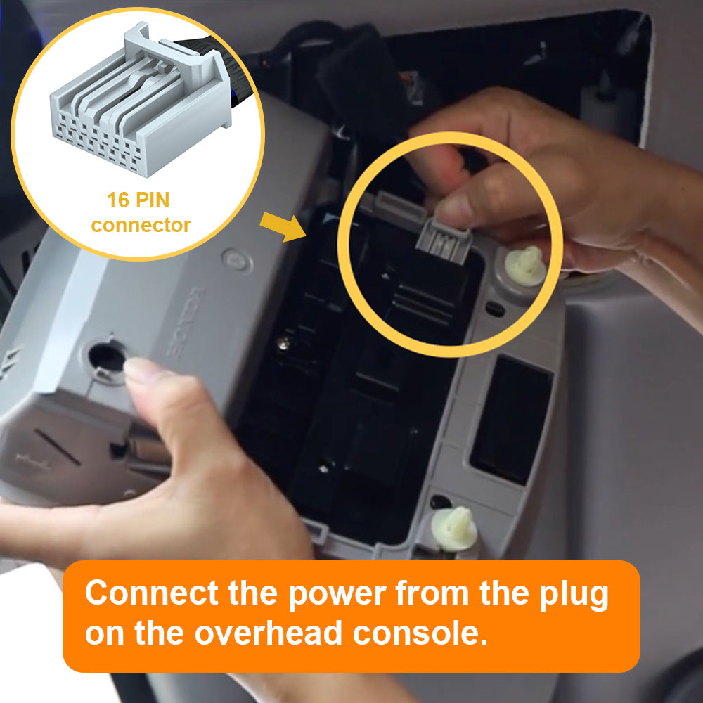 Dash Cam Power Adapter (16-Pin) for Honda, Connect to Overhead Console. D3-029