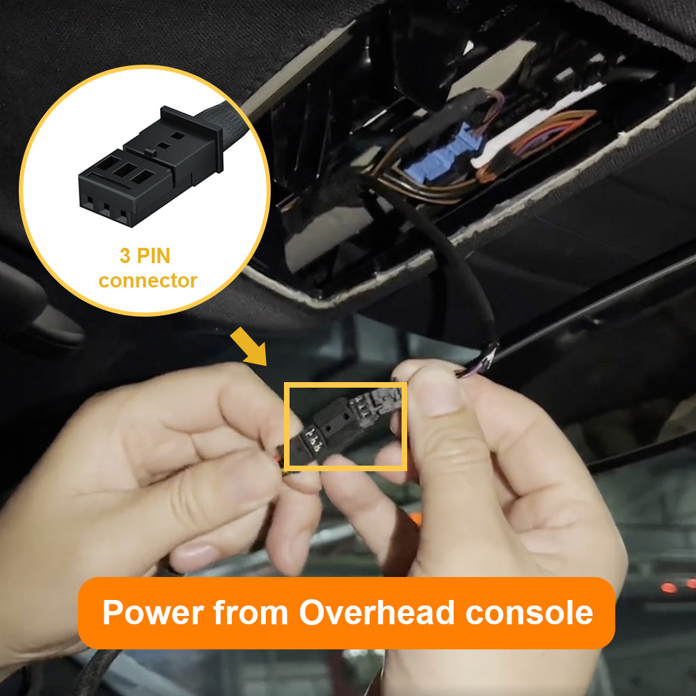 a 3-pin connector power from overhead console of Porsche models.