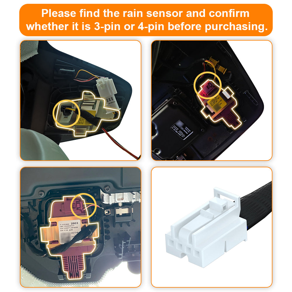 Dash Cam Power Adapter (4-Pin) for Mercedes-Benz, Connect to Rain Sensor. D3-023