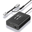 FitDVR Black electronic power adapter with cables on a white background