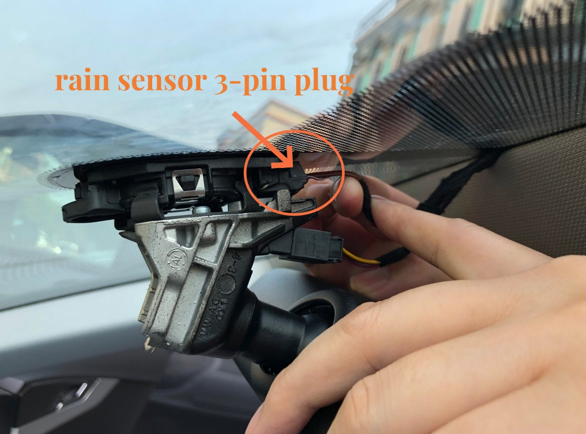 Dashcam-Netzadapter (3-polig) für Audi, Volkswagen, Porsche, Anschluss an Regensensor. D3-025