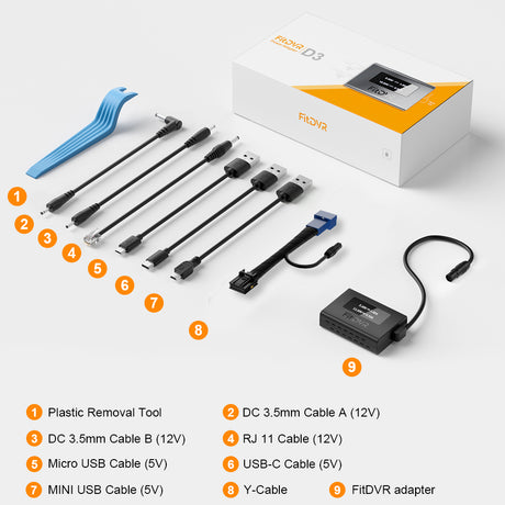 shows the cables and tools that Hyundai/Kia/Genesis 12-pin adapter set included