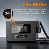 FitDVR device with '24h Mode' feature on a gray background