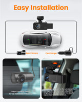 Its very easy to install FitDVR 3-channel dashcam, simply mounted to the windshield is okay.