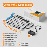 Set of cables and tools with FitDVR packaging on a light gray background