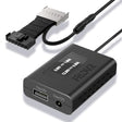 A black FitDVR dash cam power adapter with multiple cables, including a auto-dimming rearview mirror 7-pin connector, USB cables, and a 3.5mm DC cable.