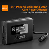 FitDVR 24H Parking Monitoring Dash Cam Power Adapter on a dark background