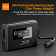 FitDVR 24h parking monitoring dash cam power adapter on a dark background