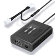 A black FitDVR dash cam power adapter with 12-pin Y cable harness, a USB port and a DC3.5mm port.