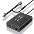 A black FitDVR dash cam power adapter with cables for Ford vehicles, featuring a USB and a 3.5mm DC output.