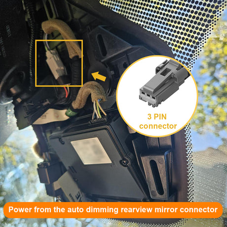 a auto-dimming rearview mirror 3-pin connector of Ford models.