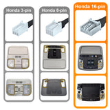 3 different types of Overhead console connector plugs, this is honda 16-pin looks