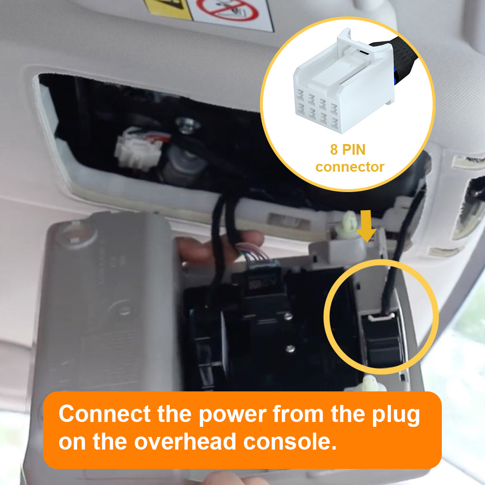a picture shows the 8-pin connector from overhead console of Honda and Acura models