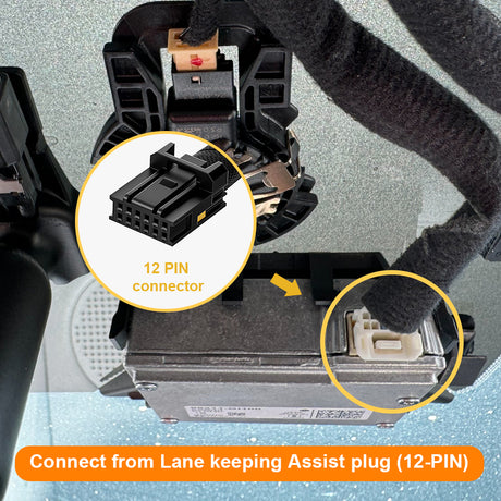 A picture shows the 12-pin lane keeping assist plug