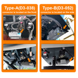 showcasing two different types of lane keeping assist port of Hyundai/KIA/Genesis models, pointed the plug port difference to help you identify the correct connector