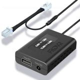 A black FitDVR dash cam power adapter with a connector for Mazda vehicles and various output ports for different devices.
