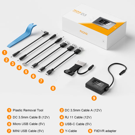 FitDVR 7-Pin adapter sets with all the cables and tools