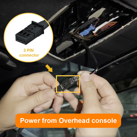 a 3-pin connector power from overhead console of Porsche models.