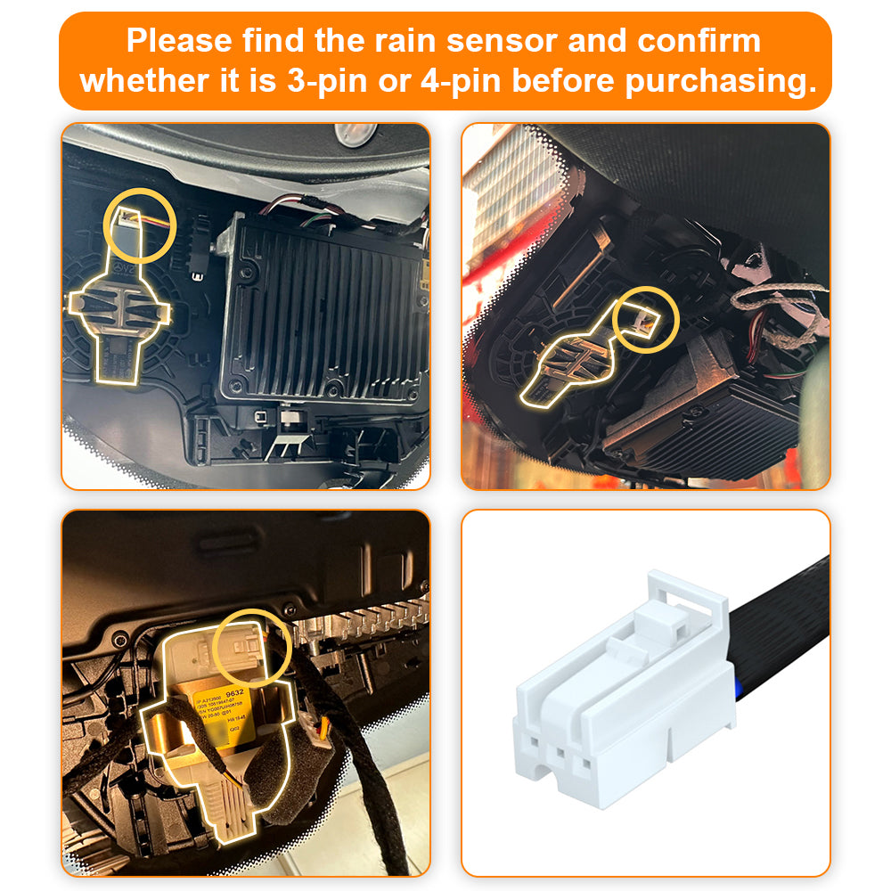 Adaptador de corriente para cámara de salpicadero (3 pines) para Mercedes-Benz, se conecta al sensor de lluvia. D3-022