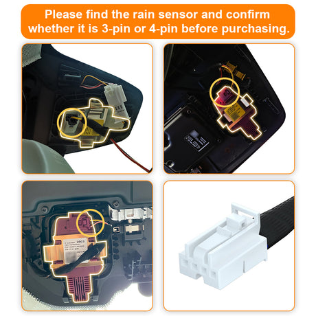Mercedes-Benz models equipped with 3-pin or 4-pin rain sensor connectors.
