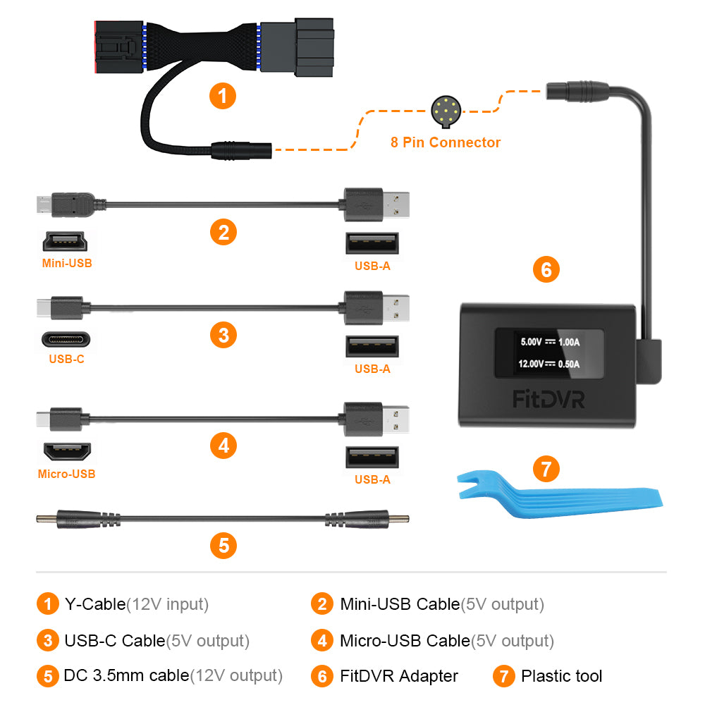 Dashcam-Netzadapter (16-polig) für Ford F150 250 350 Mustang, Bronco. D3-013