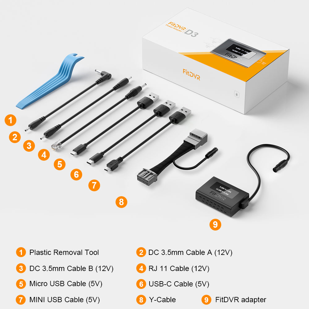 fitdvr adapter set with tools and cables.