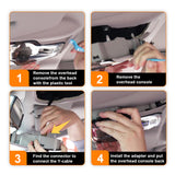 4 pictures process shows how to install the 16-pin adapter to Alfa Romeo model, get power from the overhead console connector.