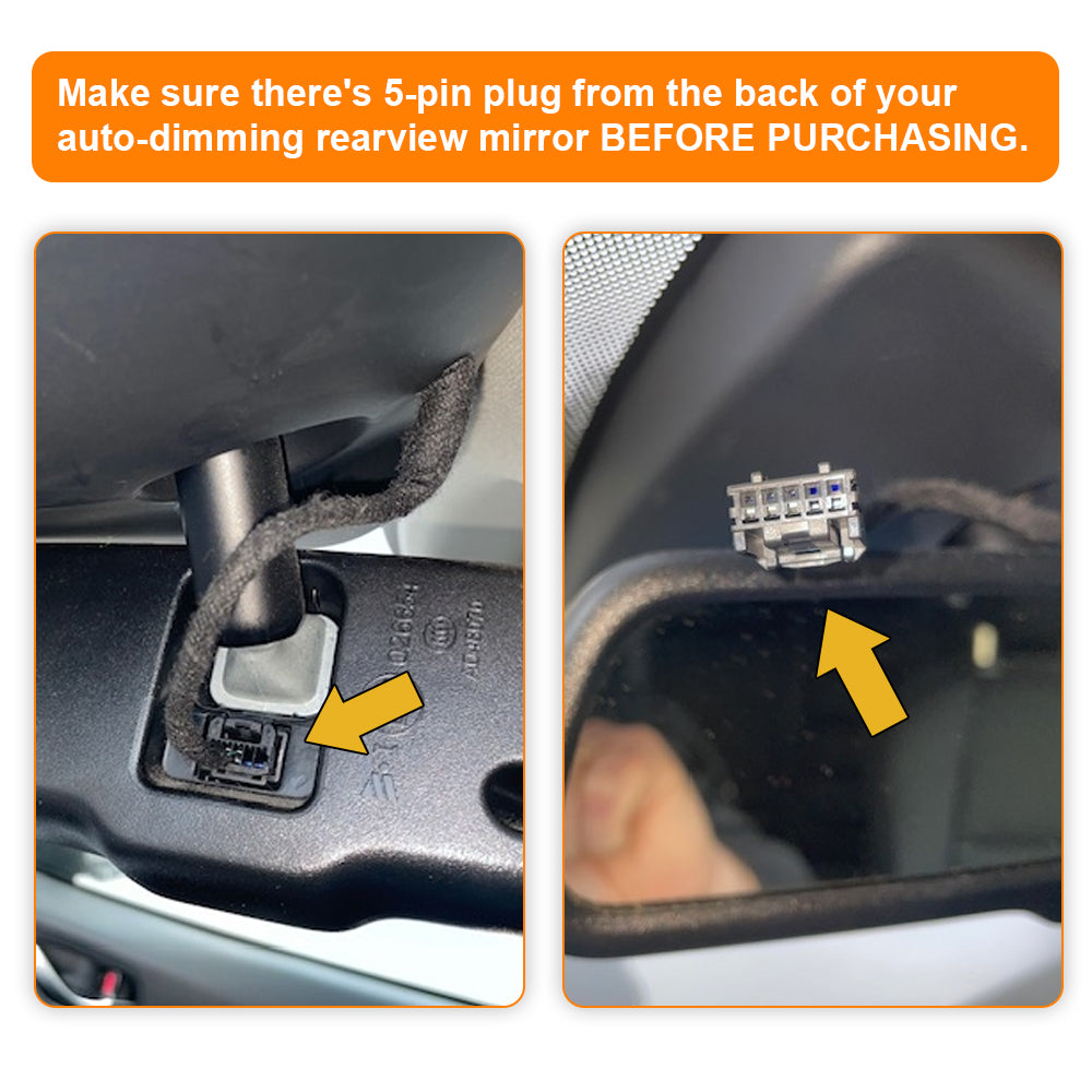 the mazda models with auto-dimming rearview mirror and the 5-pin connector directly behind the rearview mirror.