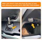 the mazda models with auto-dimming rearview mirror and the 5-pin connector directly behind the rearview mirror.