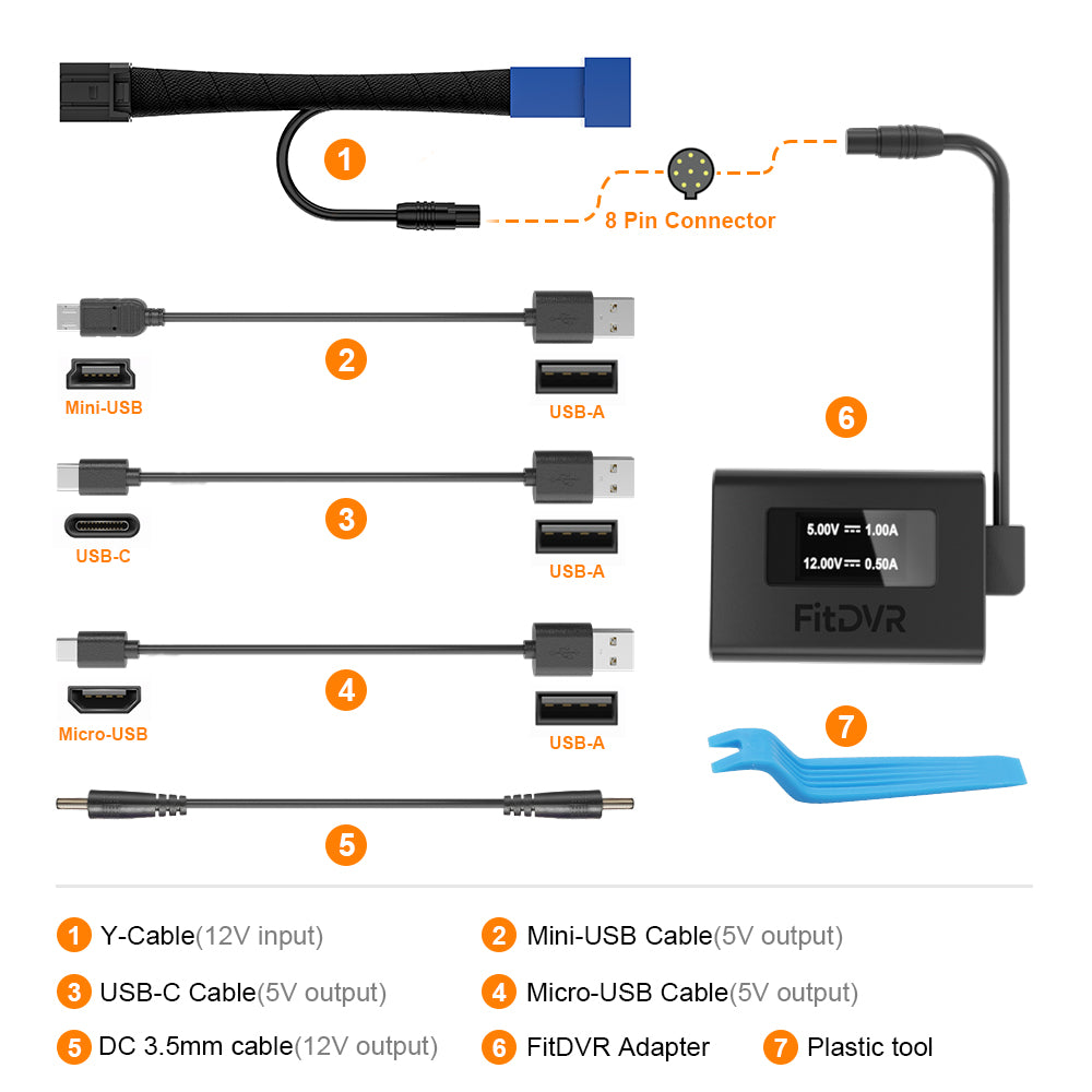 Adaptador de corriente para cámara de salpicadero (12 pines) para Hyundai, Kia, Genesis con asistente de mantenimiento de carril. D3-038