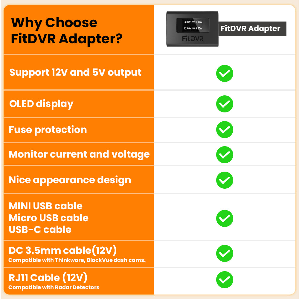 Dashcam-Netzadapter (3-polig) für Volvo, Polestar. D3-015