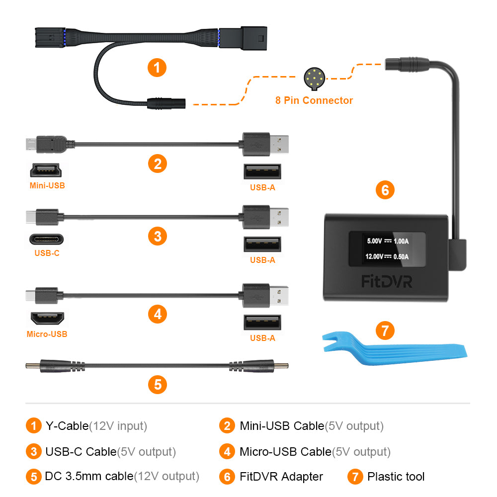 Dash Cam Power Adapter (10-Pin) for Chevrolet, GMC, Buick, Cadillac, Chevy. D3-019